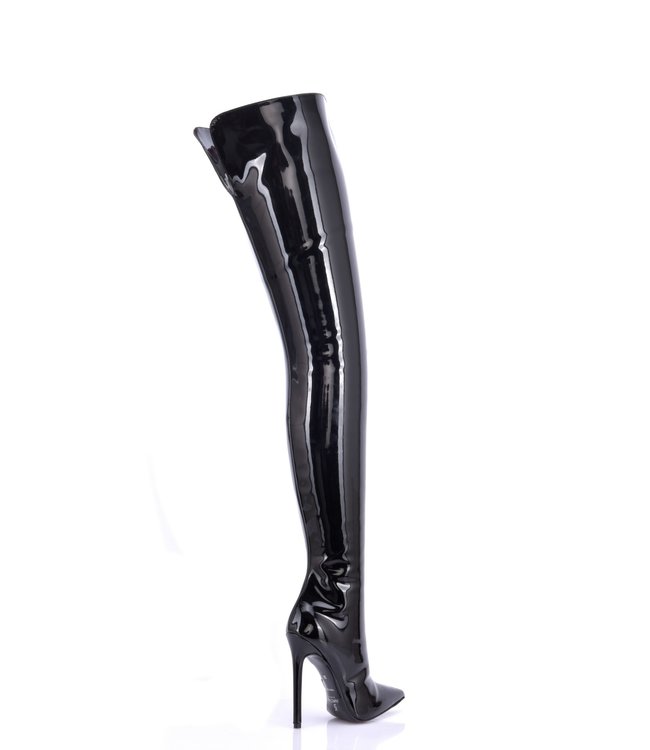 Crotch high boots with 12cm heels in Italian VEGAN leather - Italian ...