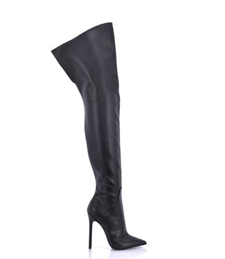 Crotch high boots with 12cm heels in Italian VEGAN leather - Italian ...