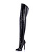 High thigh boots GIGI with stiletto heel in Italian VEGAN shiny leather