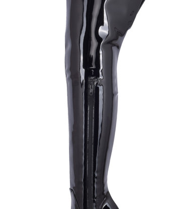 Sanctum Vegan  High thigh boots VESTA with stiletto heel in Italian VEGAN shiny leather