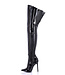 GIGI Overknee-Stiefel mit Stilettoabsatz aus italienischem, glänzendem Kunstleder