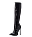 Knee boots GINA with stiletto heel in Italian synthetic shiny leather