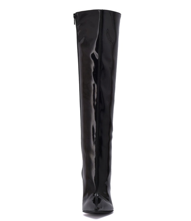 Knee boots with 12 cm heel in Italian VEGAN leather - Italian High ...