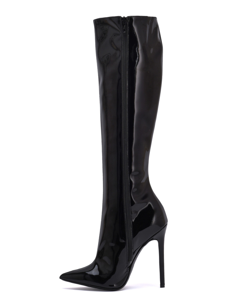 Sanctum Vegan  Knee boots VESTA with stiletto heel in Italian VEGAN shiny leather