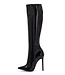 Knee boots GINA with stiletto heel in Italian VEGAN shiny leather