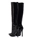 Knee boots GINA with stiletto heel in Italian synthetic shiny leather