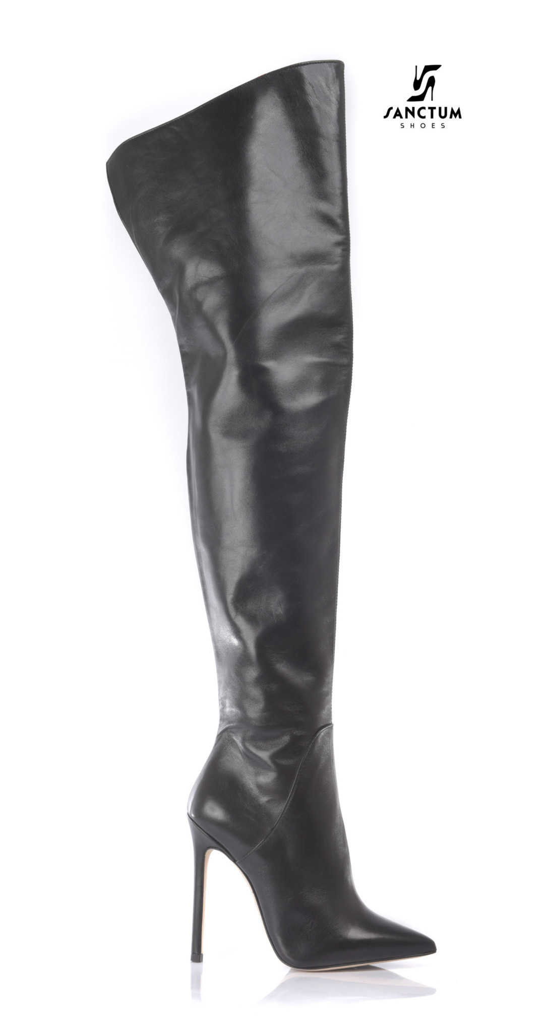 Over The Knee Stretch High Heel Boots - Black - TGC Boutique