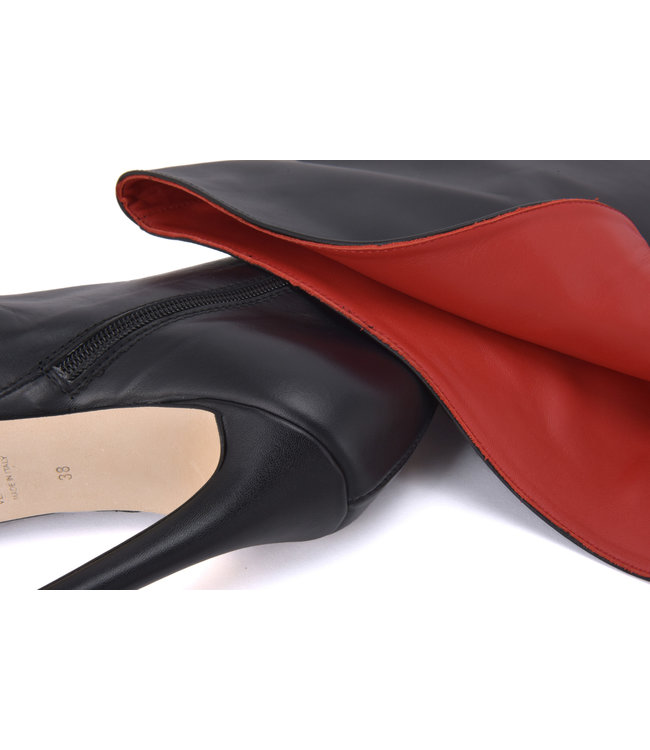 Hohe italienische THIGH Stiefel VESTA mit Stilettoabsatz aus echtem Leder