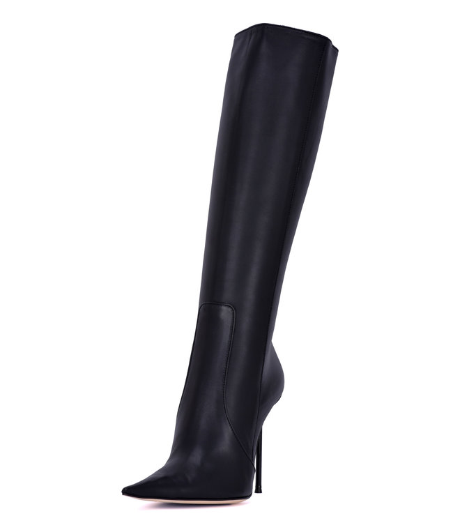 CUSTOM ELEKTRA EXTREME POINTY KNEE BOOTS BLACK NAPPA