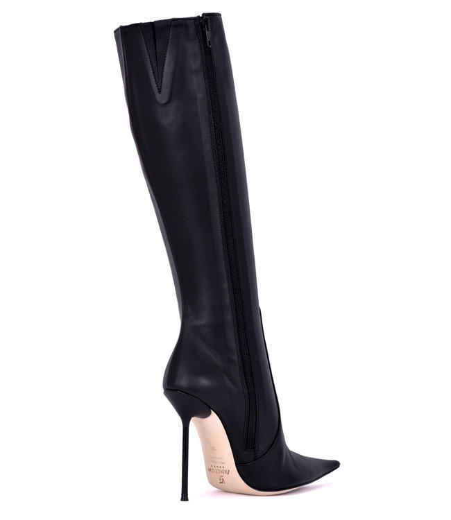 CUSTOM ELEKTRA EXTREME SPITZE KNIESTIEFEL SCHWARZES NAPPA