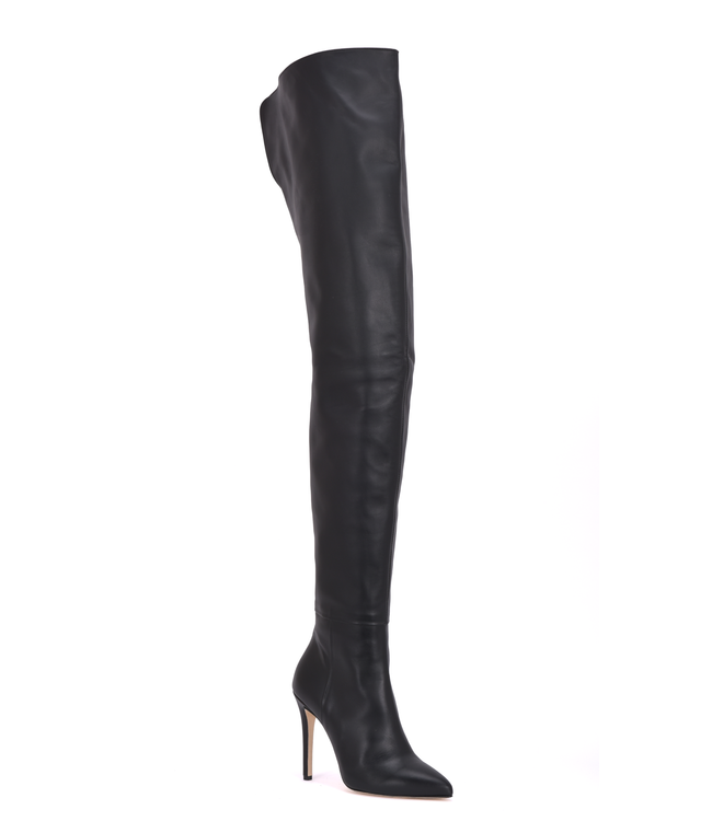 Hohe italienische Schrittstiefel VESTA mit 10cm Stilettoabsatz aus echtem Leder