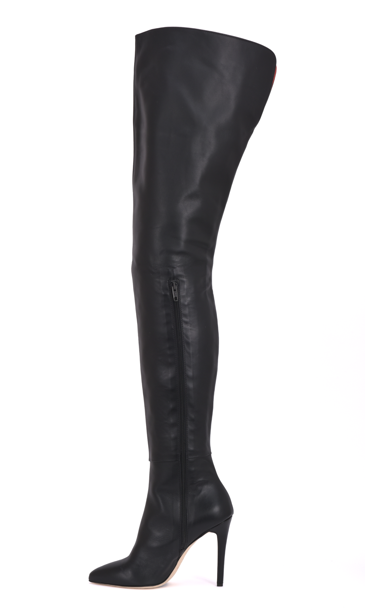 Crotch high boots with 10cm heels in real leather - Italian High Heels ...