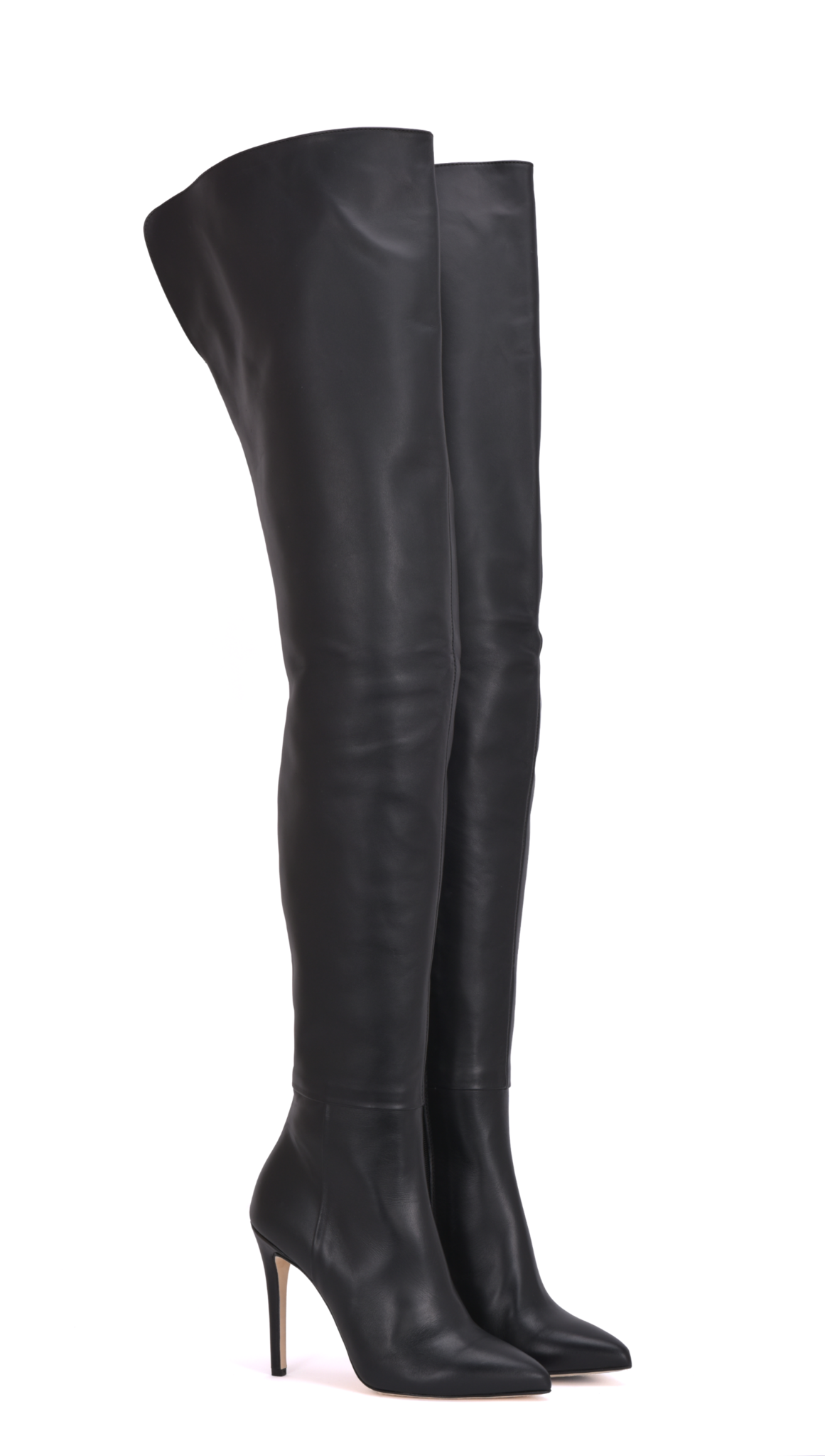 Crotch high boots with 10cm heels in real leather - Italian High Heels ...