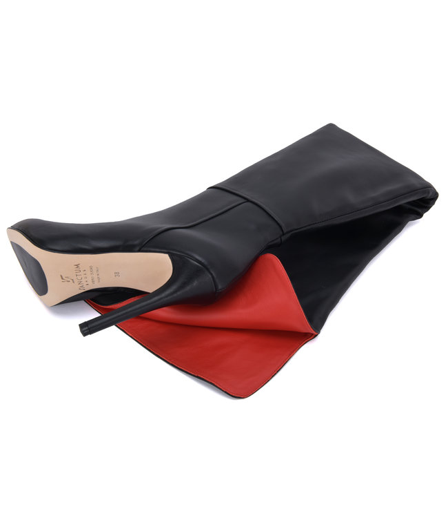 Hohe italienische Schrittstiefel VESTA mit 10cm Stilettoabsatz aus echtem Leder