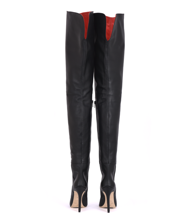 Custom made High Italian crotch boots VESTA with 10cm stiletto heels in genuine leather