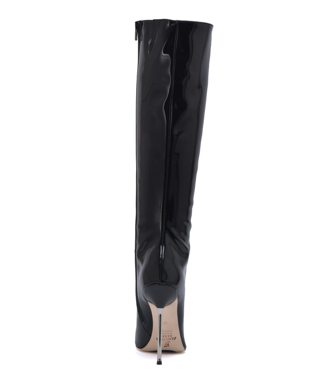 CUSTOM - Hohe italienische Kniestiefel GAIA mit Stilettoabsatz aus echtem Lackleder