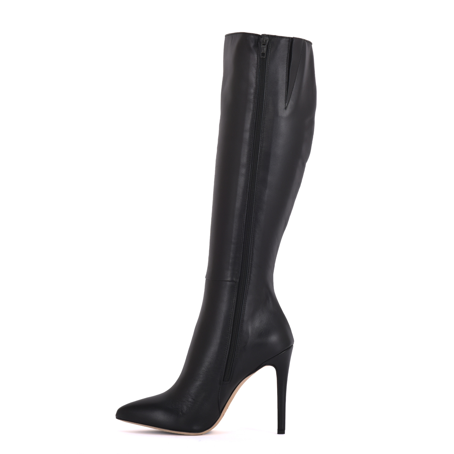 Knee high boots with 10cm heels in real leather - Italian High Heels by ...