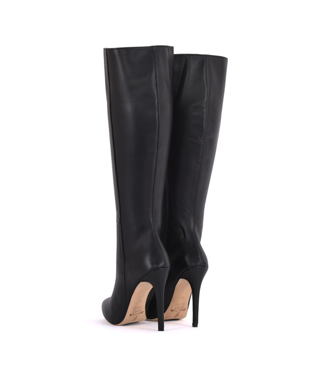 Hohe italienische Kniestiefel VESTA mit 10 cm Pfennigabsatz aus echtem Leder