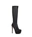 High Italian knee boots ISIS with platform heels in real leather