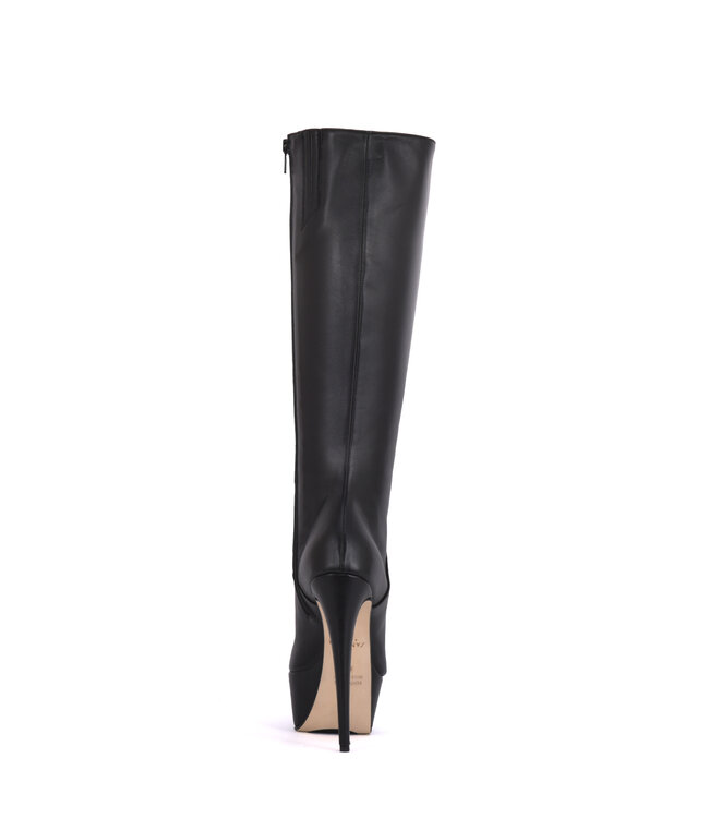 High Italian knee boots ISIS with platform heels in real leather