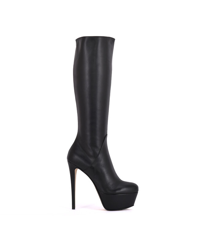 MTO - Colour choice - High Italian knee boots ISIS with platform heels in real leather