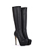 MTO - Colour choice - High Italian knee boots ISIS with platform heels in real leather