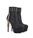 High Italian ankle boots with platform heels in real leather