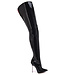 CUSTOM - High Italian crotch boots GAIA with stiletto heels in genuine patent leather