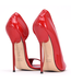 Italienische Sandalen MONICA rot glänzend mit Metallabsatz mit lila Inlay