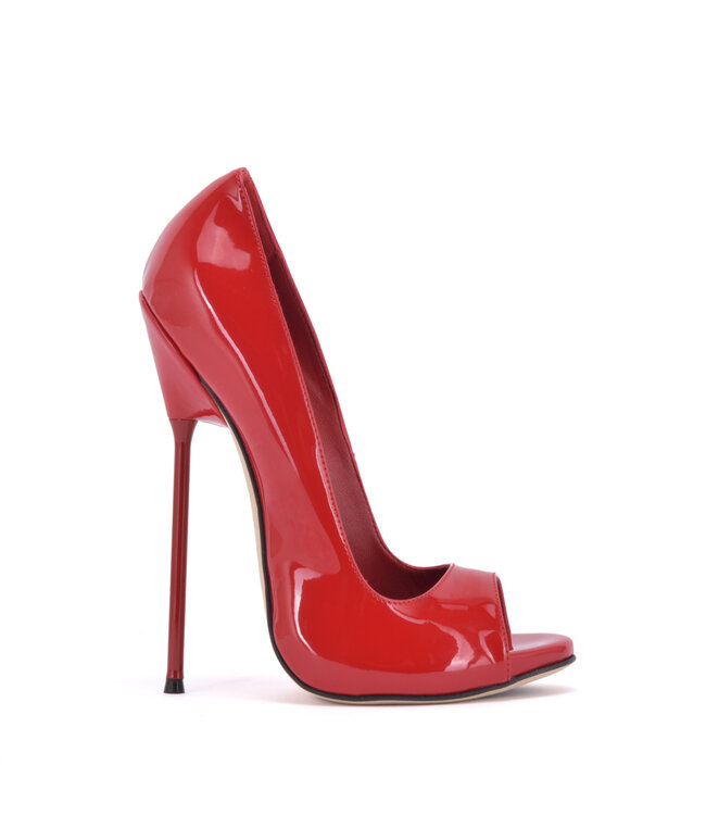 Sanctum CLAUDINE RED SHINY OPEN TOE PUMPS