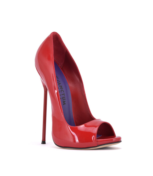 Sanctum CLAUDINE RODE GLANZENDE OPEN TEEN PUMPS