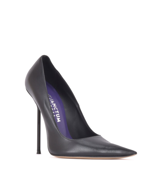 CUSTOM - CRUELLA EXTREME POINTY PUMPS ZWART NAPPA