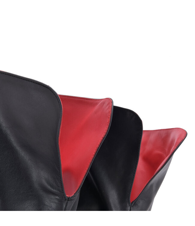 High Italian crotch boots BROOKLYN with 10cm chunky heels in genuine leather