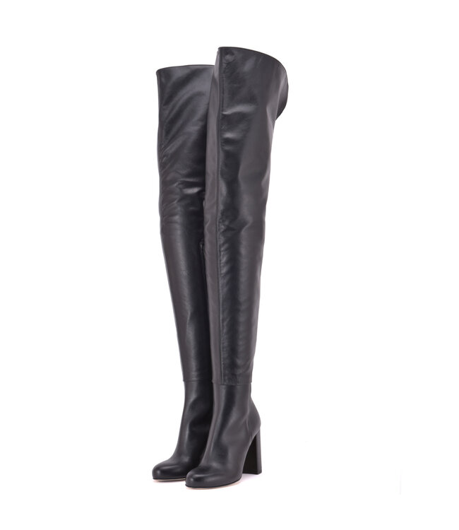 Maßgefertigte hohe italienische Crotch-Stiefel BROOKLYN mit 10 cm dickem Absatz aus echtem Leder