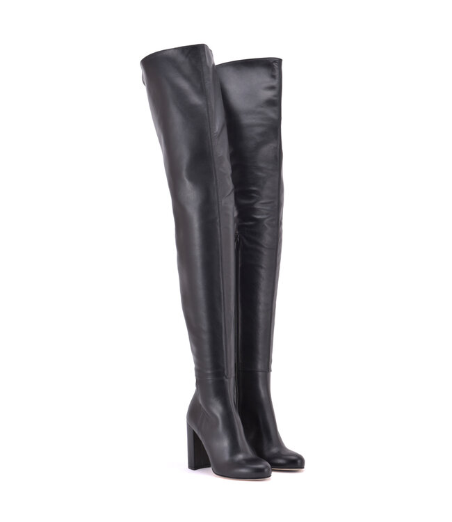 Maßgefertigte hohe italienische Crotch-Stiefel BROOKLYN mit 10 cm dickem Absatz aus echtem Leder