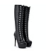 Sanctum Shoes NINA LACE UP PLATFORM BOOTS BLACK MATTE