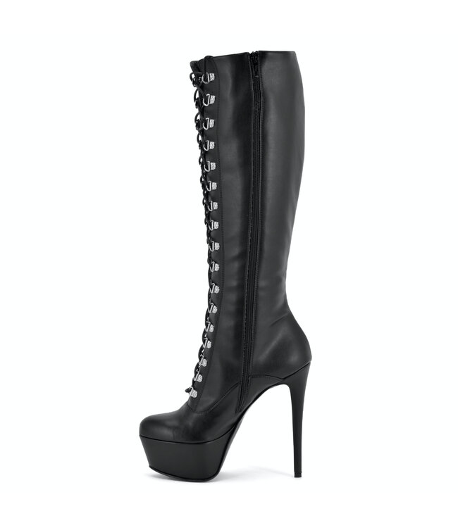 Sanctum Shoes NINA LACE UP PLATFORM BOOTS BLACK MATTE