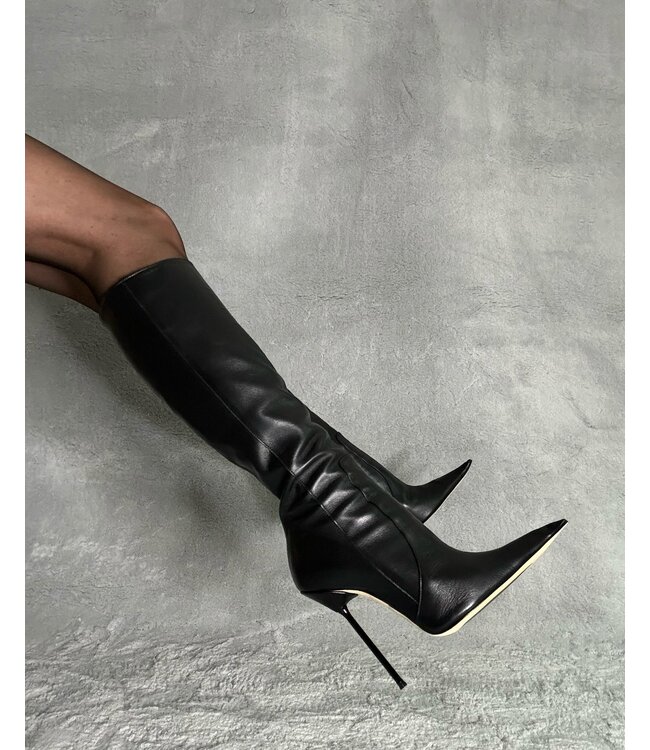 Gabriela in the extra pointy Elektra knee boots