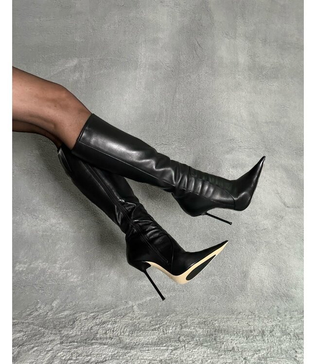 Gabriela in the extra pointy Elektra knee boots