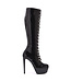 Sanctum Shoes NINA VETER PLATFORM LAARZEN ZWART GLANZEND