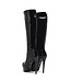 Sanctum Shoes NINA VETER PLATFORM LAARZEN ZWART GLANZEND