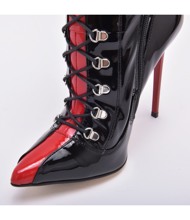 Sanctum IRIS SCHNÜRSTIEFEL SCHWARZ ROT GLÄNZEND