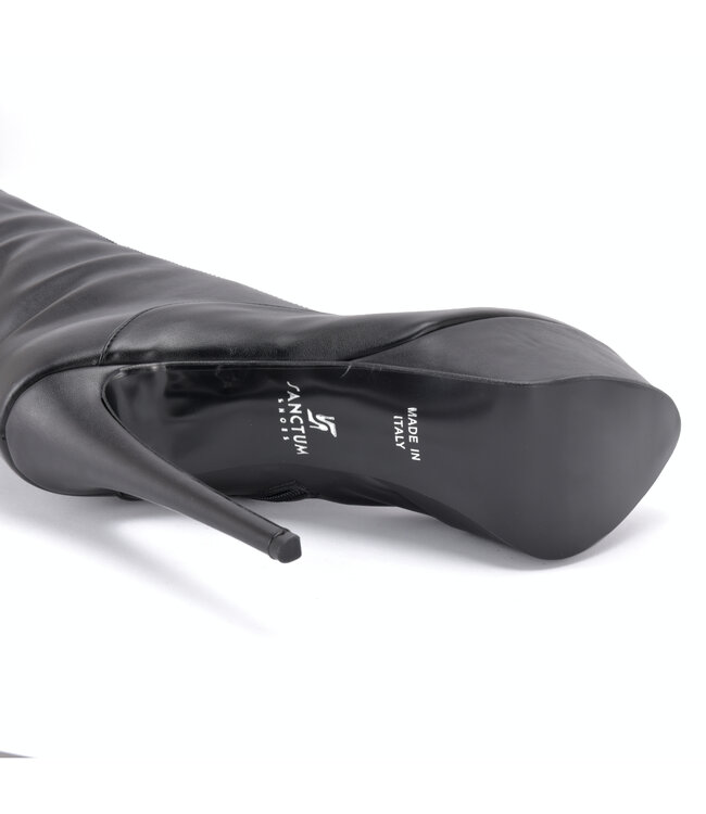 Sanctum Shoes NIGELLA Schnürstiefel, Oberschenkelhoch, Schwarz, Matt