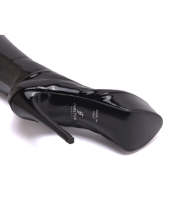 Sanctum Shoes NIGELLA ZWARTE GLANZENDE VETERSCHOENEN