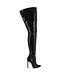 High crotch boots GIULIA with stiletto heels in Italian VEGAN shiny leather