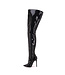 High crotch boots GIULIA with stiletto heels in Italian VEGAN shiny leather