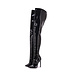 High crotch boots GIULIA with stiletto heels in Italian VEGAN shiny leather
