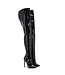 High crotch boots GIULIA with stiletto heels in Italian VEGAN shiny leather