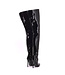 High crotch boots GIULIA with stiletto heels in Italian VEGAN shiny leather