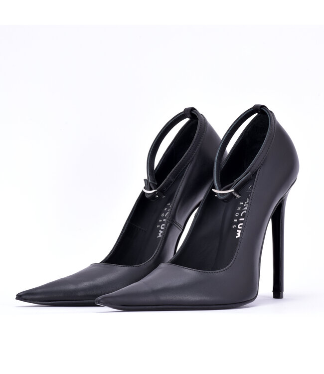 ANNE EXTREME SPITZE PUMPS MIT RIEMCHEN SCHWARZ NAPPA